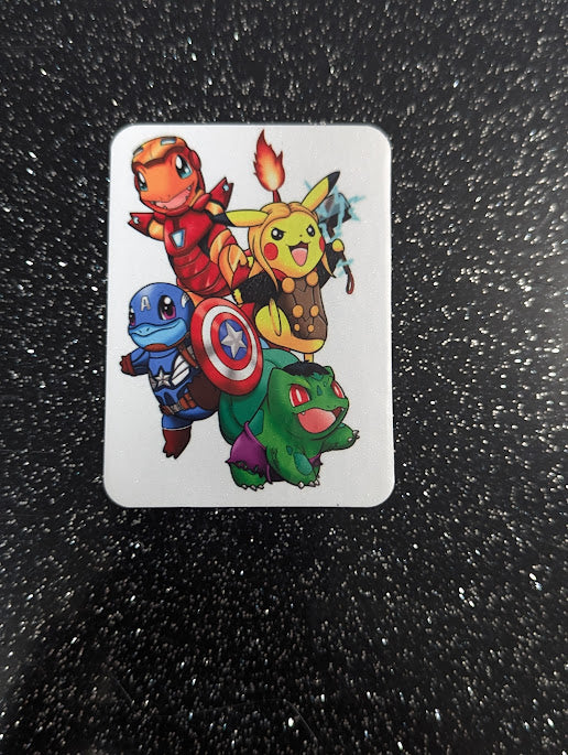 Cartoon Superhero Mashup Fridge Magnet