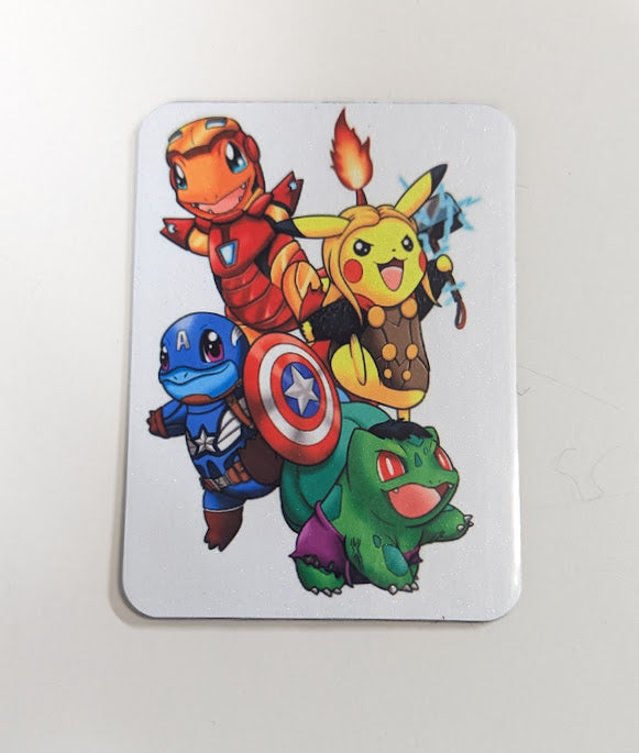 Cartoon Superhero Mashup Fridge Magnet