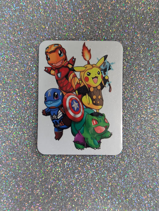 Cartoon Superhero Mashup Fridge Magnet